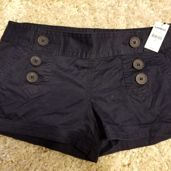 Express Pants - NWT! Express Blue Double Button Up Shorts - Sz 0